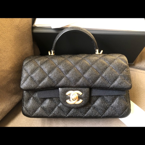 💞Last call💞Authentic Chanel 21S Cavair Top Handle Mini Rectangular💞 - Picture 2 of 14